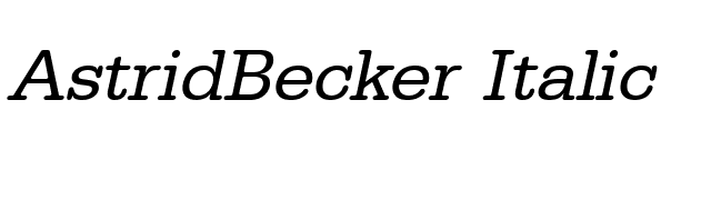 AstridBecker Italic font preview