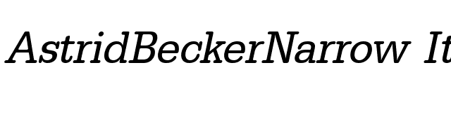 AstridBeckerNarrow Italic font preview