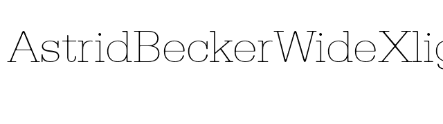 AstridBeckerWideXlight font preview