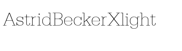 AstridBeckerXlight font preview