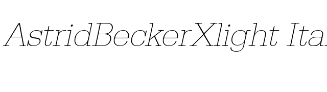 AstridBeckerXlight Italic font preview