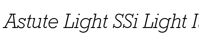 Astute Light SSi Light Italic font preview