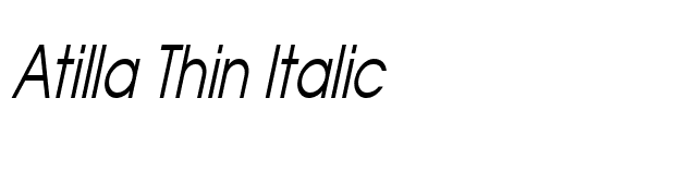 Atilla Thin Italic font preview