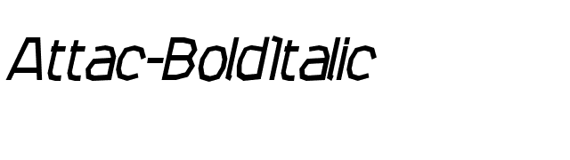 Attac-BoldItalic font preview