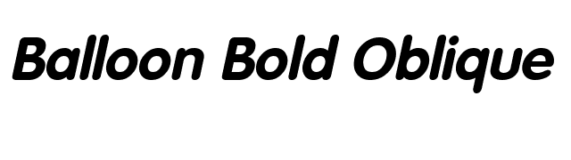 Balloon Bold Oblique font preview