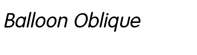 Balloon Oblique font preview