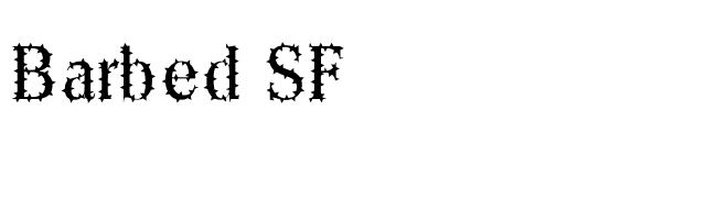 Barbed SF font preview