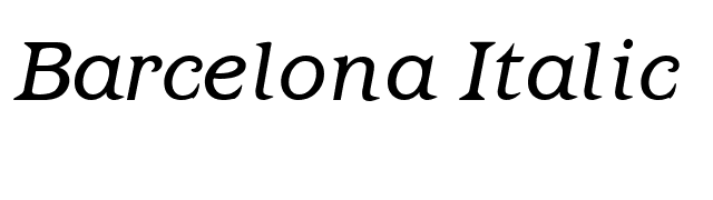 Barcelona Italic font preview