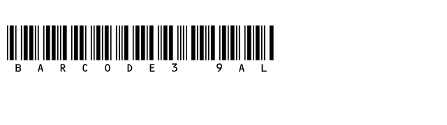 Barcode3_9AL font preview