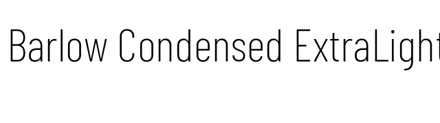 Barlow Condensed ExtraLight font preview