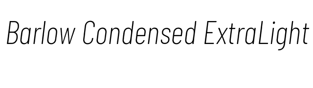 Barlow Condensed ExtraLight Italic font preview