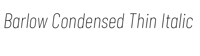 Barlow Condensed Thin Italic font preview