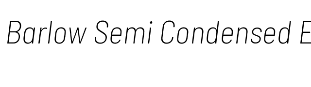 Barlow Semi Condensed ExtraLight Italic font preview