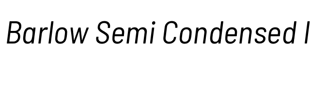 Barlow Semi Condensed Italic font preview