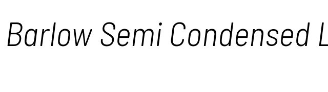 Barlow Semi Condensed Light Italic font preview