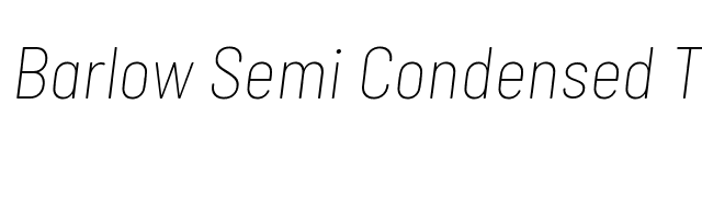 Barlow Semi Condensed Thin Italic font preview