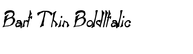 Bart Thin BoldItalic font preview