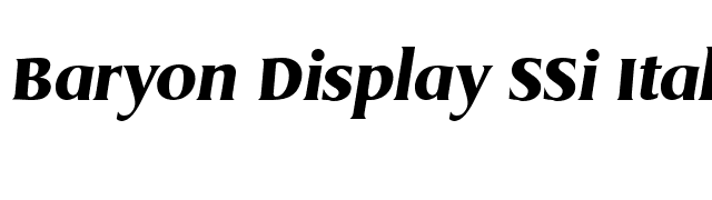 Baryon Display SSi Italic font preview