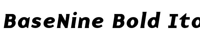 BaseNine Bold Italic font preview