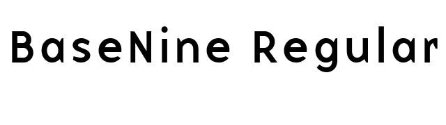 BaseNine Regular font preview