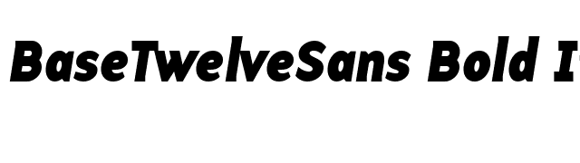 BaseTwelveSans Bold Italic font preview
