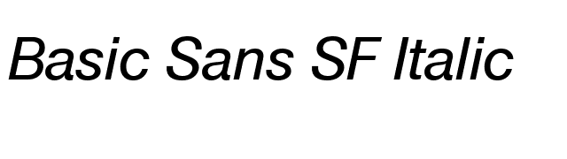 Basic Sans SF Italic font preview