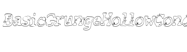 BasicGrungeHollowCond Italic font preview