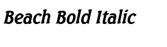 Beach Bold Italic font preview