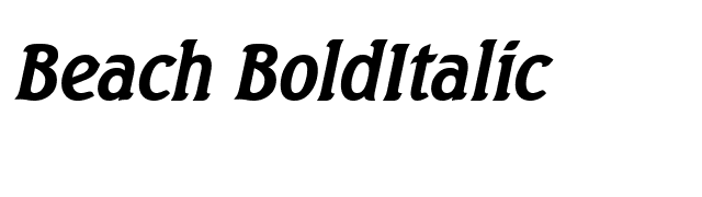 Beach BoldItalic font preview