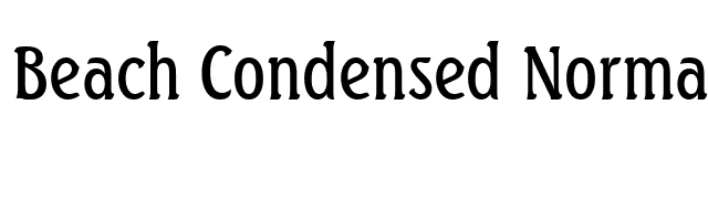 Beach Condensed Normal font preview