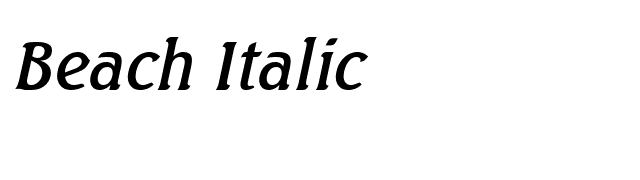 Beach Italic font preview