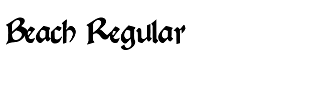 Beach Regular font preview