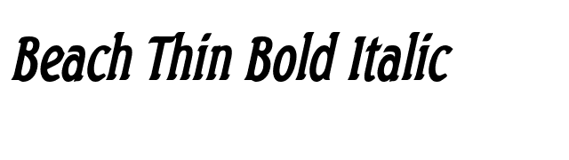 Beach Thin Bold Italic font preview