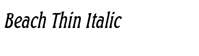 Beach Thin Italic font preview