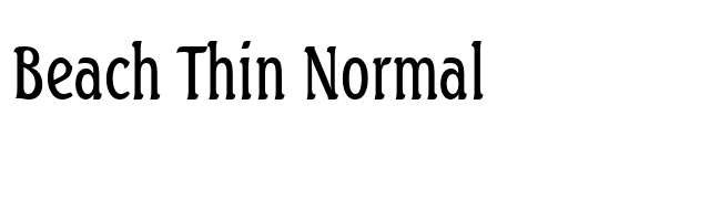 Beach Thin Normal font preview