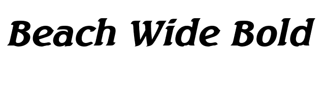 Beach Wide Bold Italic font preview