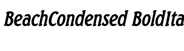 BeachCondensed BoldItalic font preview