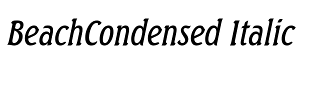 BeachCondensed Italic font preview