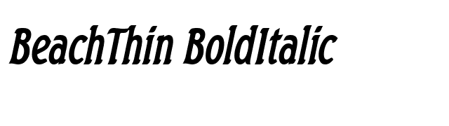 BeachThin BoldItalic font preview