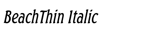 BeachThin Italic font preview