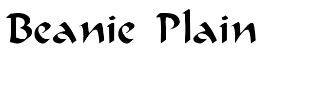 Beanie Plain font preview