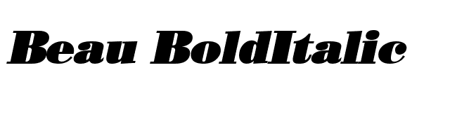 Beau BoldItalic font preview