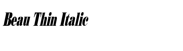 Beau Thin Italic font preview