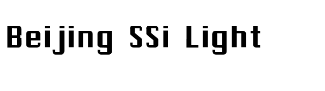 Beijing SSi Light font preview