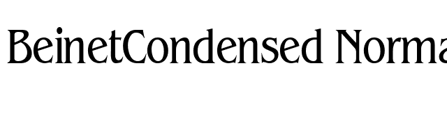 BeinetCondensed Normal font preview