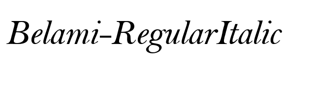 Belami-RegularItalic font preview