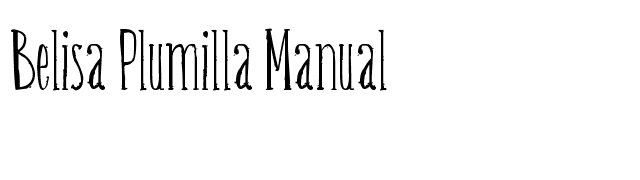 Belisa Plumilla Manual font preview