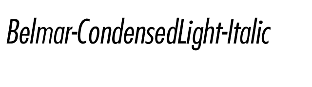 Belmar-CondensedLight-Italic font preview