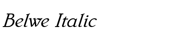 Belwe Italic font preview