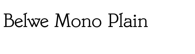 Belwe Mono Plain font preview